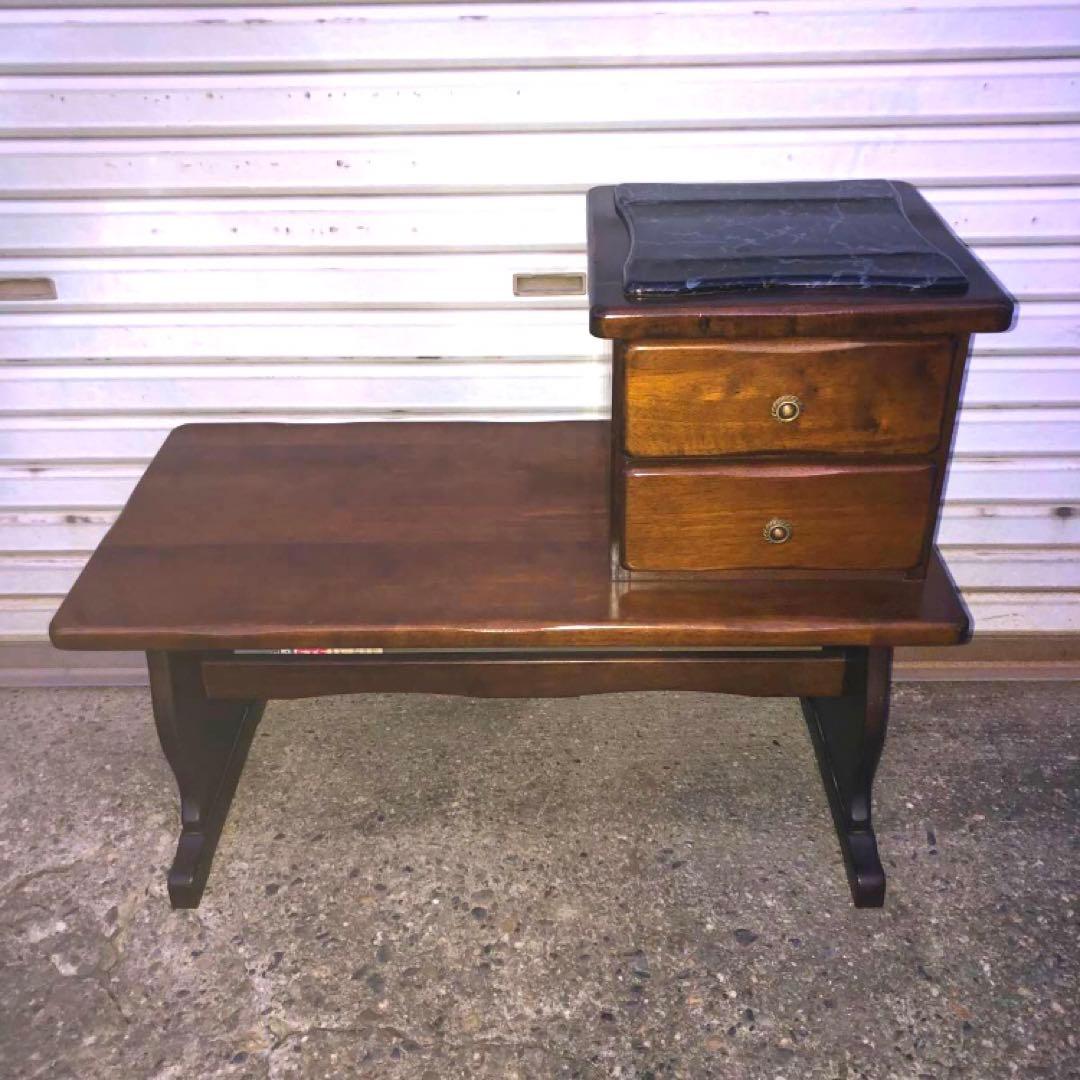 アンティーク家具　小引き出し付　モダンでオシャレな机　アンティークデスク　良好品