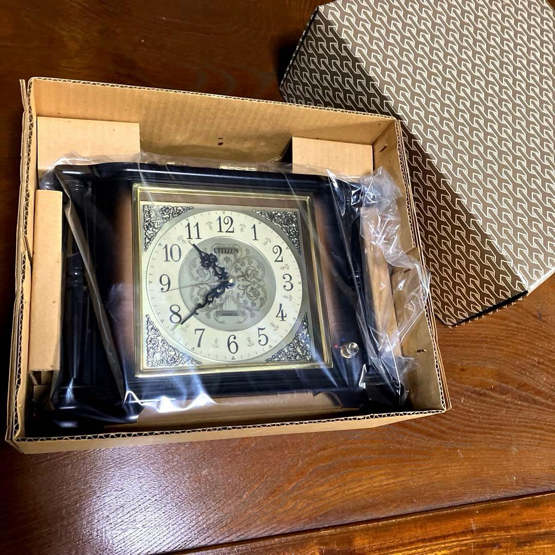 【新品未使用】CITIZEN シチズン　オルゴール時計　置き時計　昭和レトロ