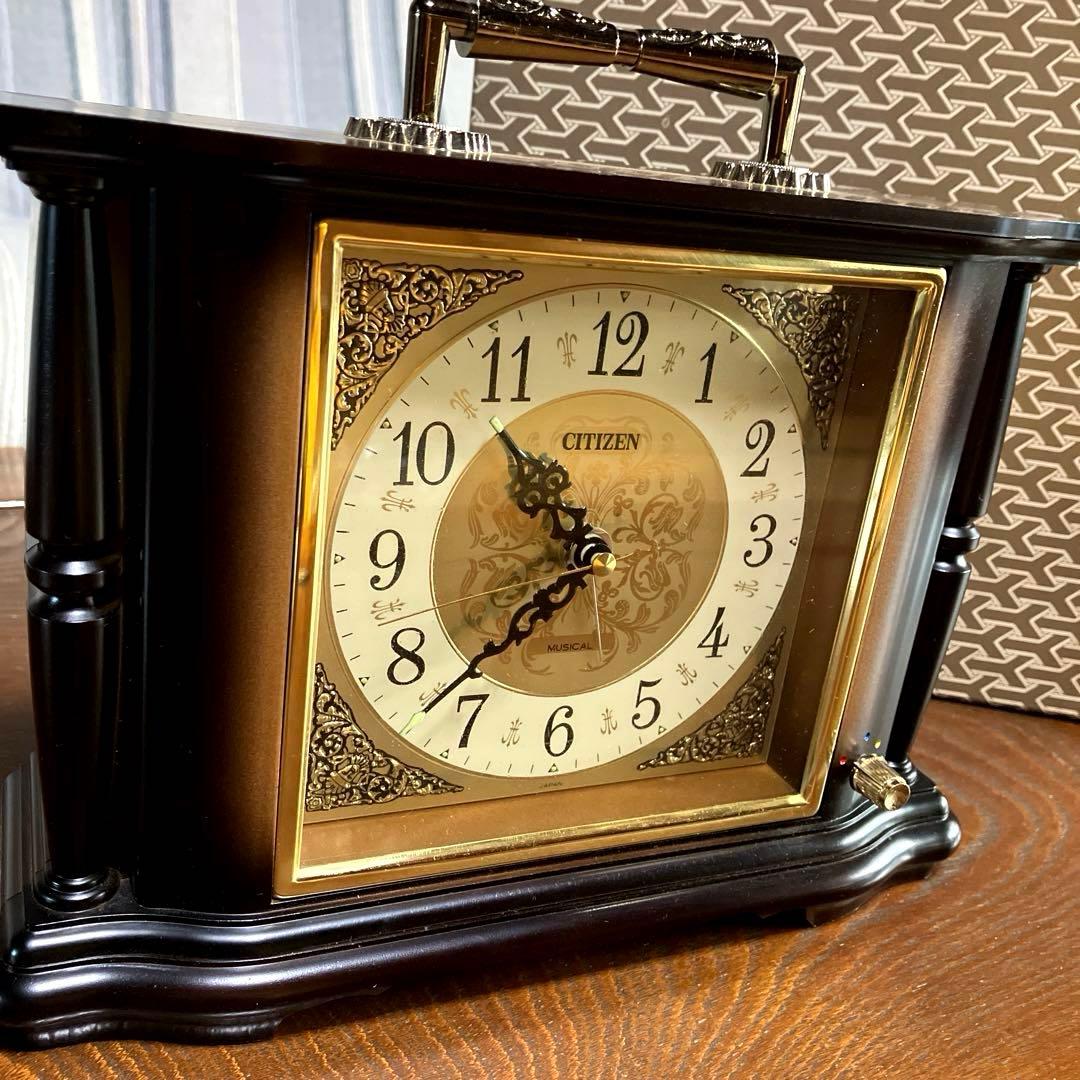 【新品未使用】CITIZEN シチズン　オルゴール時計　置き時計　昭和レトロ
