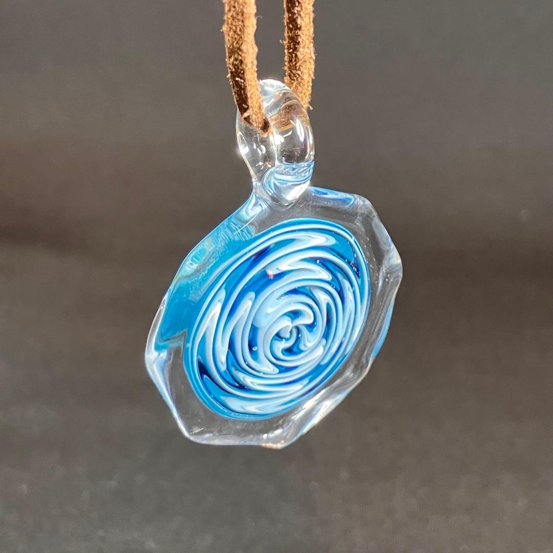 XODAS ペンダント　ボロシリケイトガラス Switch Back Blue