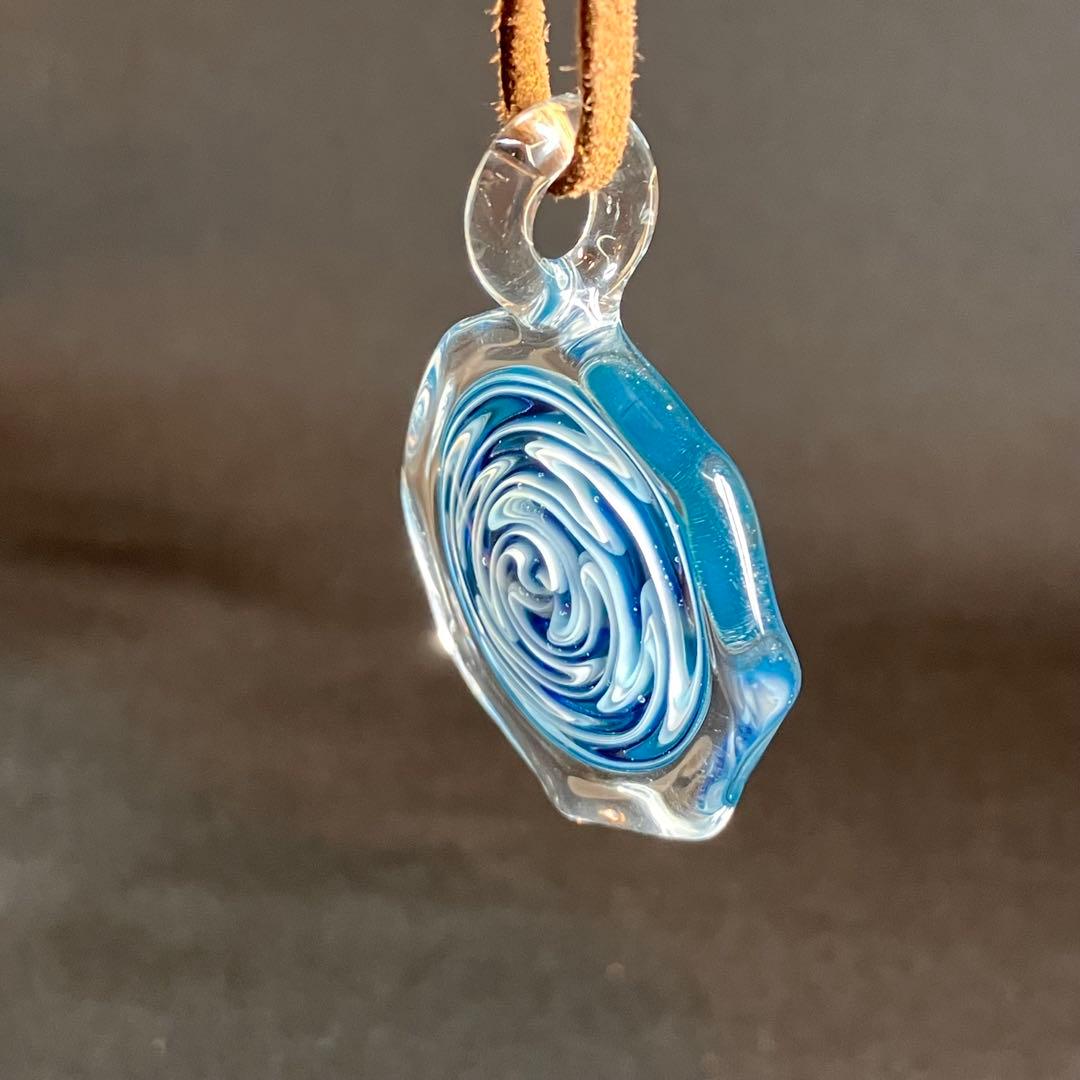 XODAS ペンダント　ボロシリケイトガラス Switch Back Blue