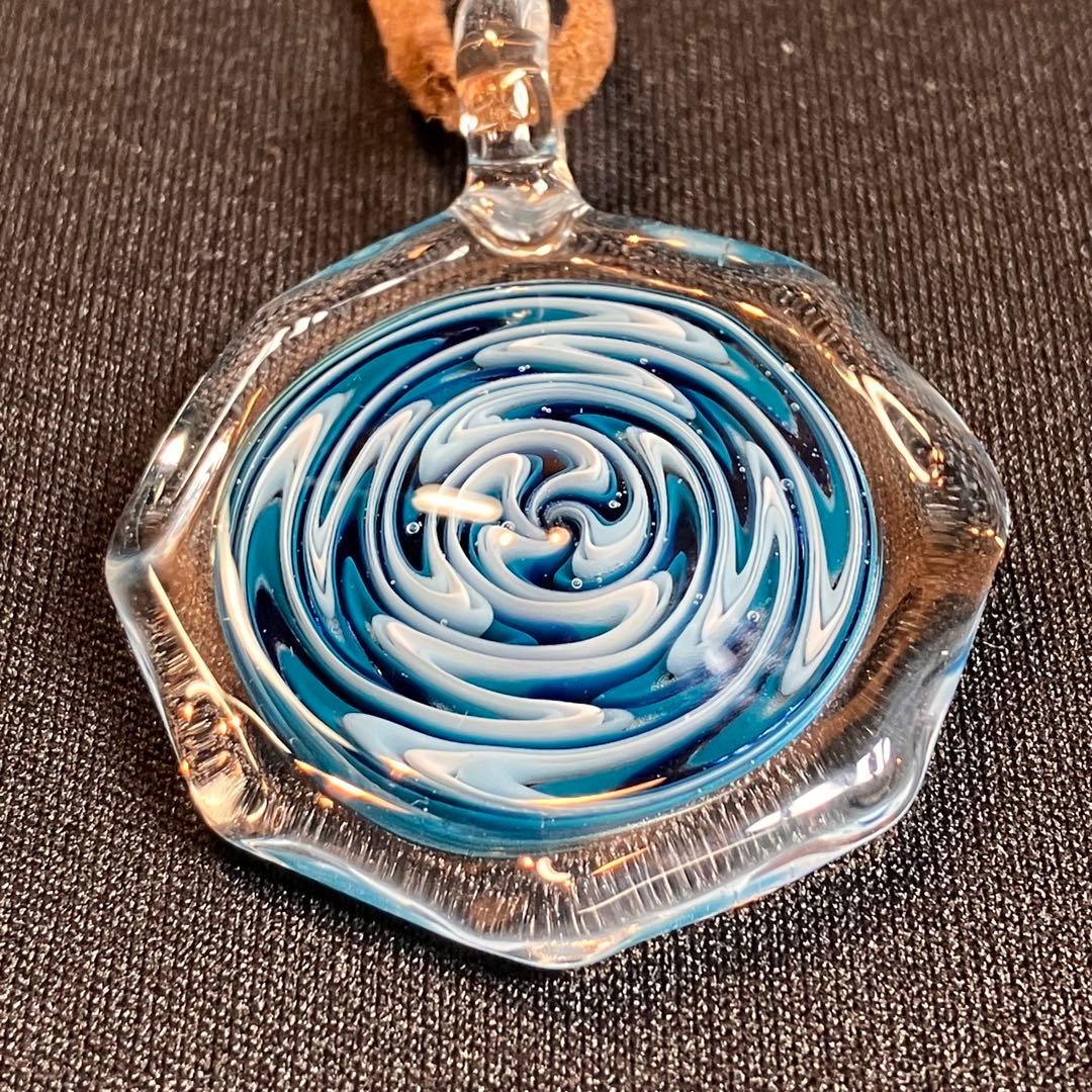 XODAS ペンダント　ボロシリケイトガラス Switch Back Blue