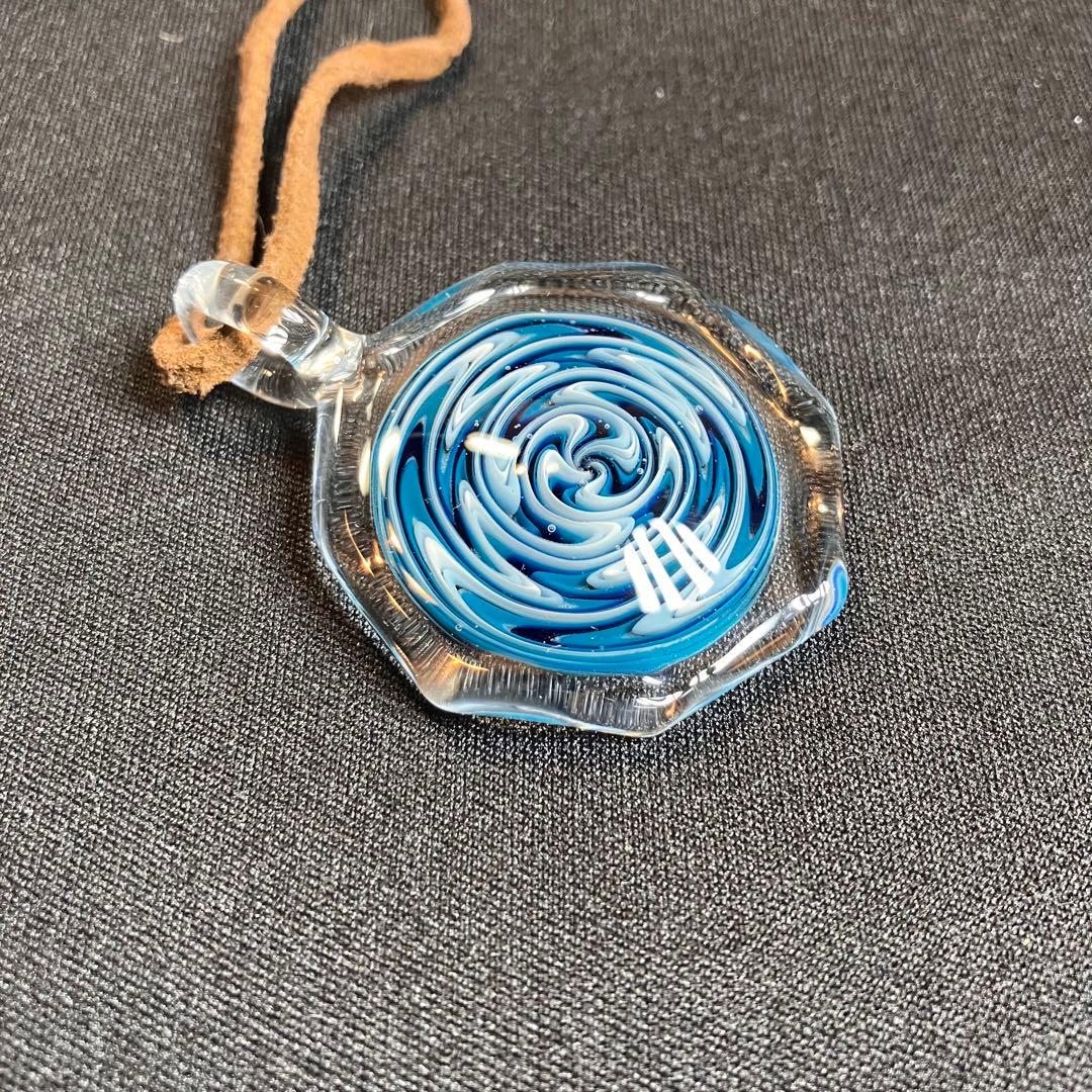 XODAS ペンダント　ボロシリケイトガラス Switch Back Blue