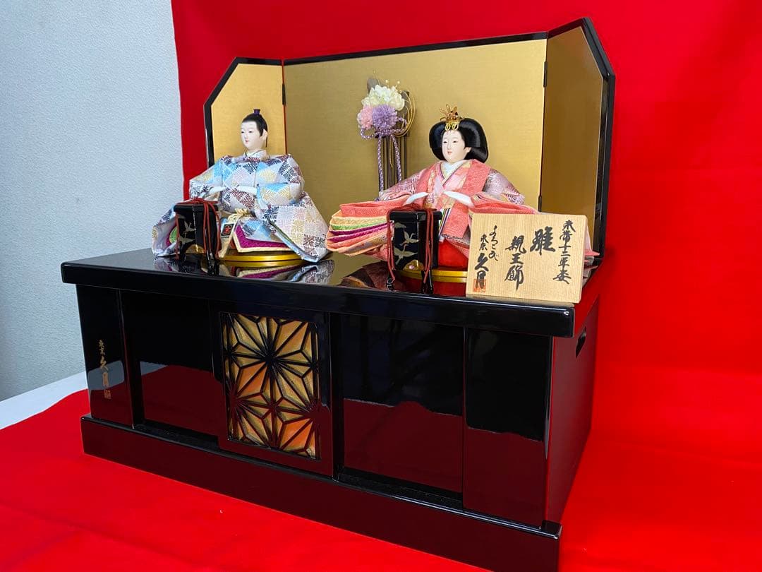 東京久月　雛人形　親王飾り収納セット・サイズ間口約６０×奥行約３４×高さ約５２㎝