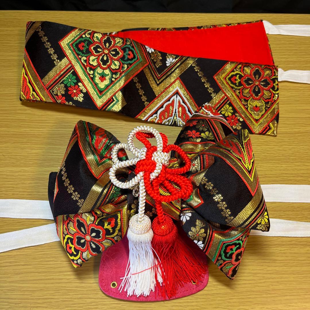 【3歳.5歳　七五三着物・作り帯・長襦袢・草履・小物セット】計10点