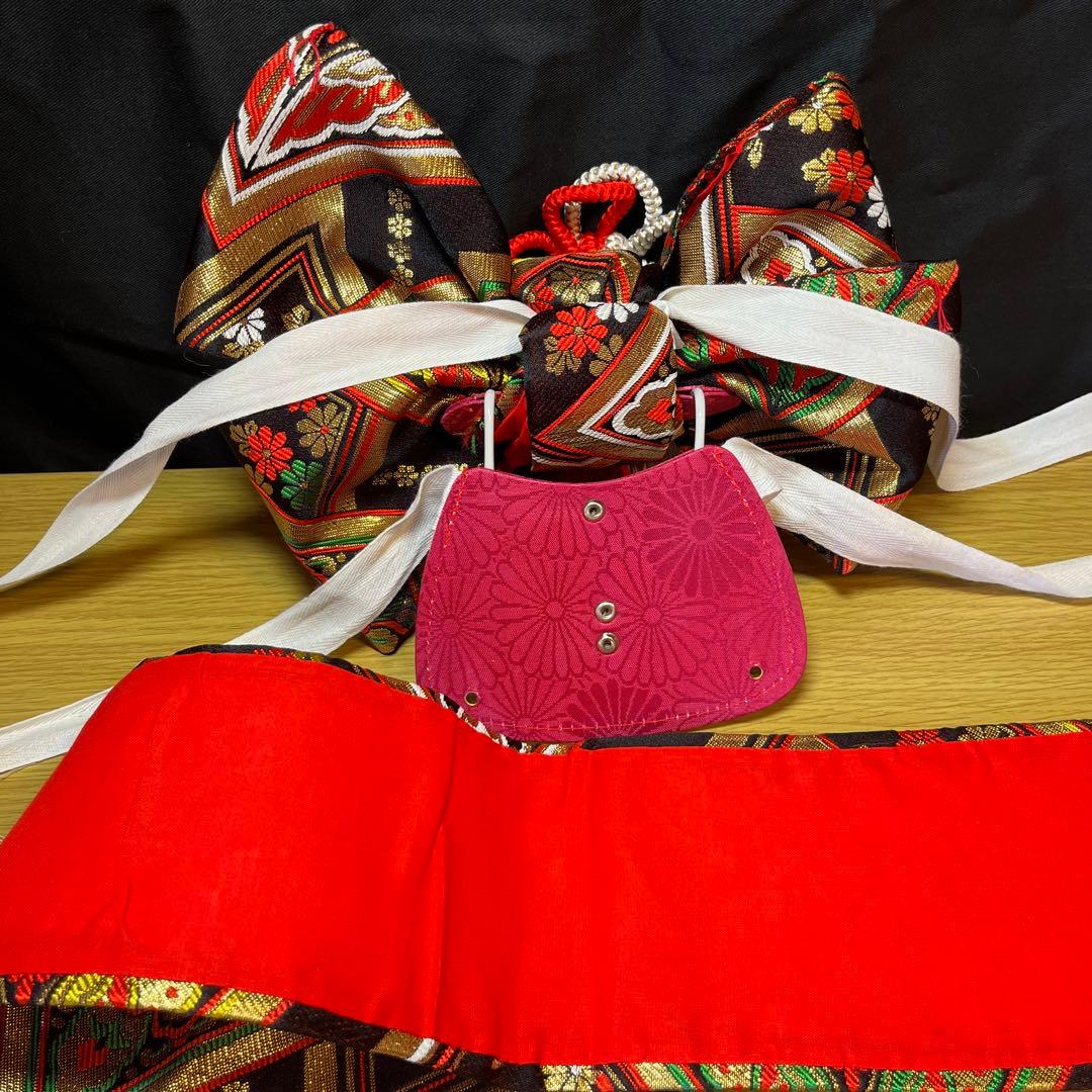 【3歳.5歳　七五三着物・作り帯・長襦袢・草履・小物セット】計10点