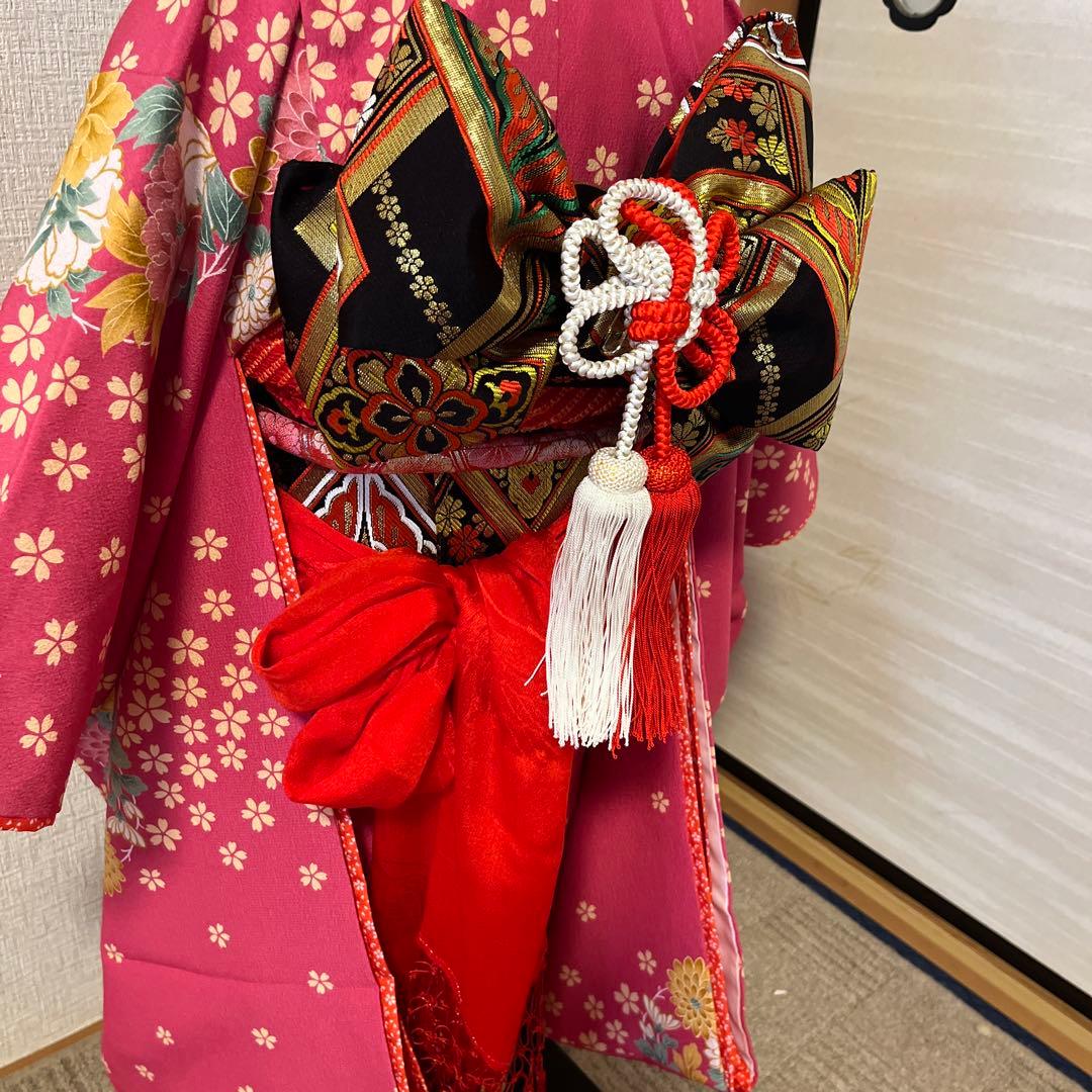 【3歳.5歳　七五三着物・作り帯・長襦袢・草履・小物セット】計10点
