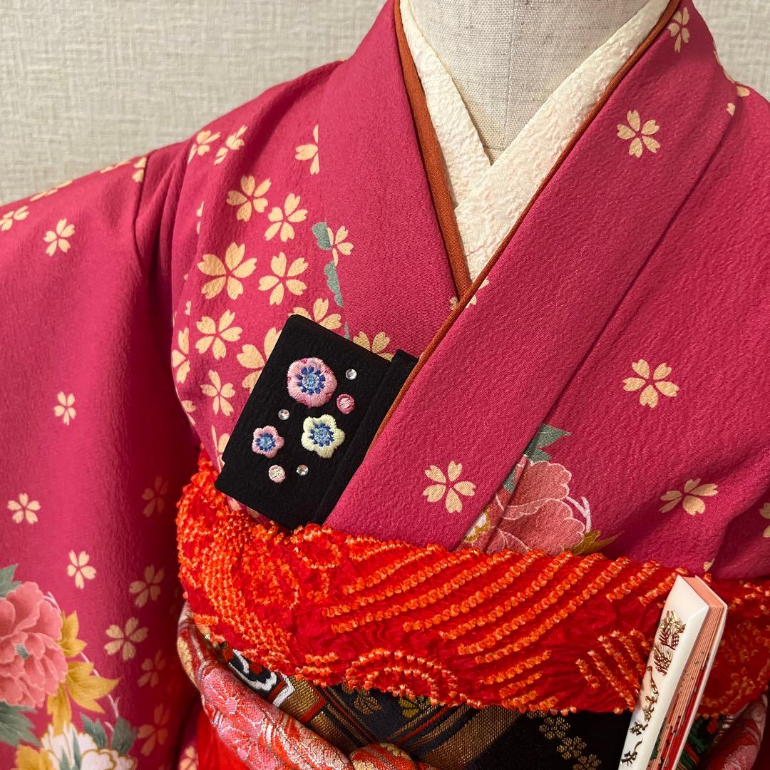 【3歳.5歳　七五三着物・作り帯・長襦袢・草履・小物セット】計10点