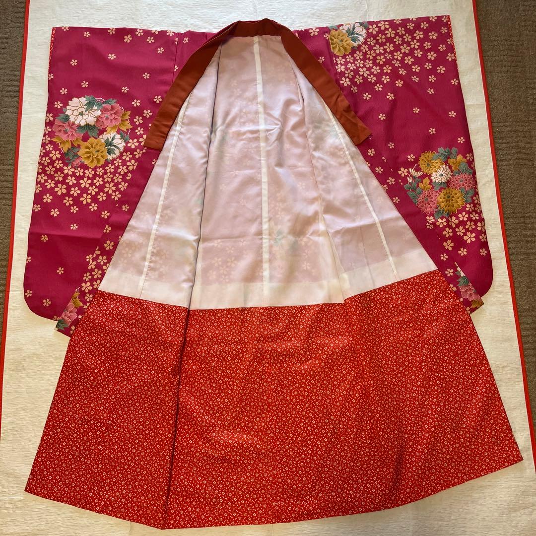 【3歳.5歳　七五三着物・作り帯・長襦袢・草履・小物セット】計10点