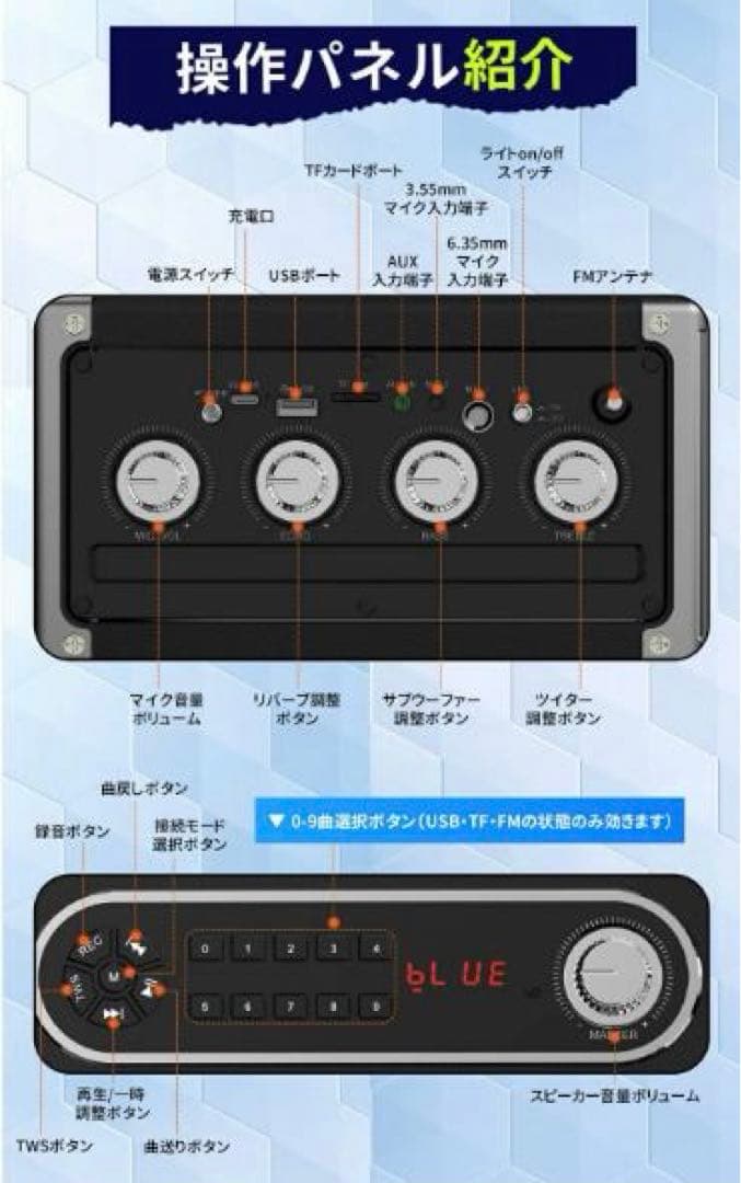 JYX カラオケ スピーカーセット ワイヤレスマイク2本付き 拡声器 スピーカー