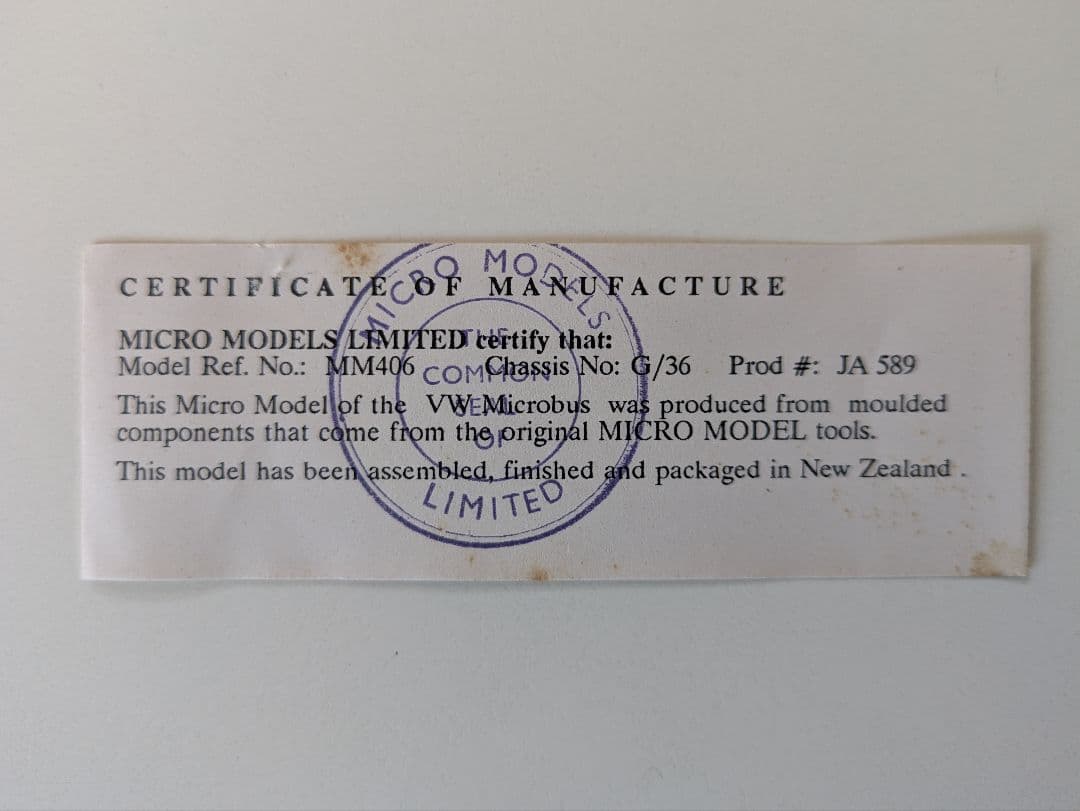 【超希少・証明書付】Micro Models フォルクスワーゲン バス（T1）