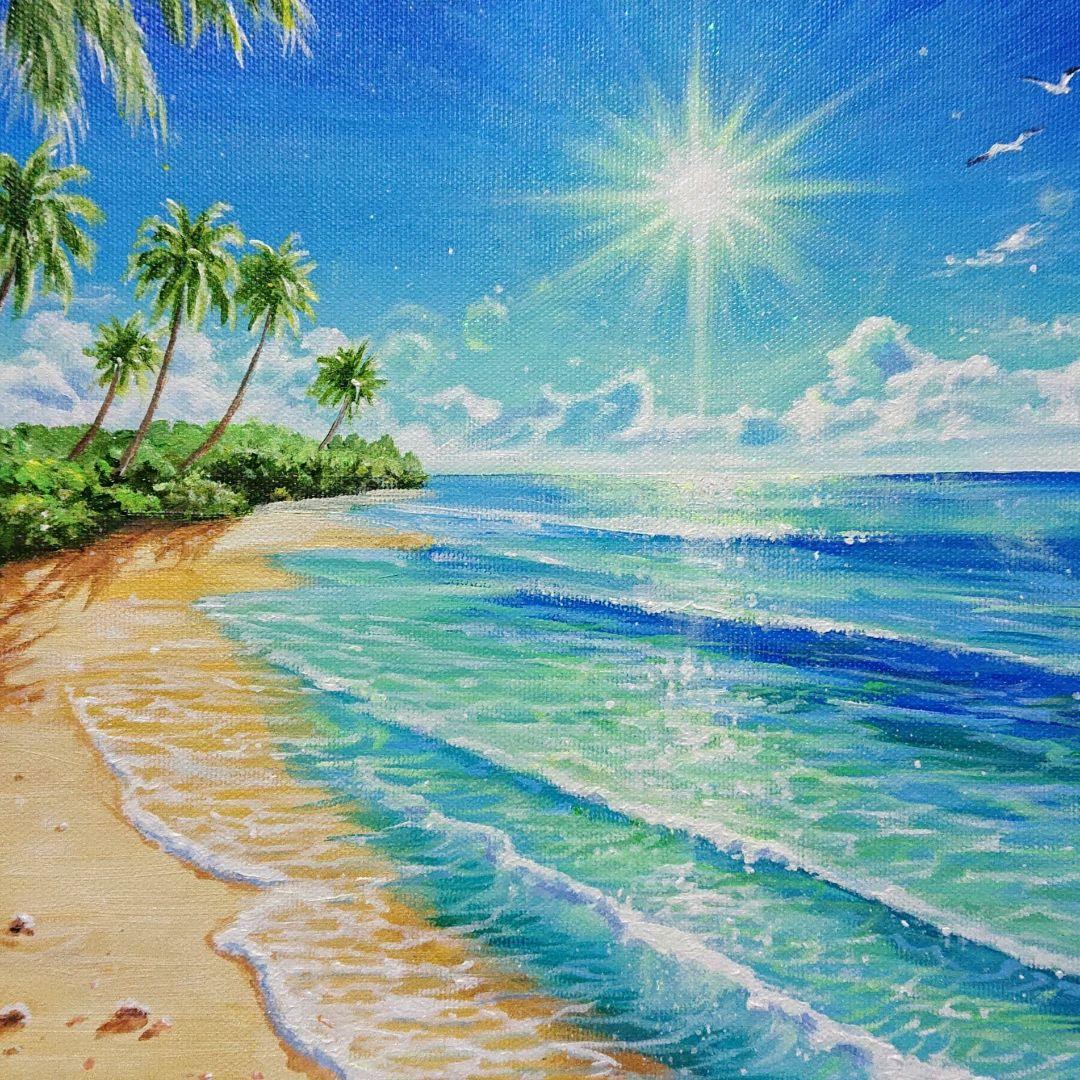 【Summer 】アクリル画 F3 風景画 絵画