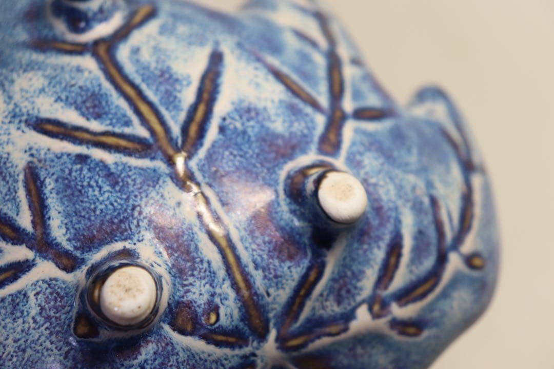 1023　鈞釉葉型皿　木箱入　送料込み1023