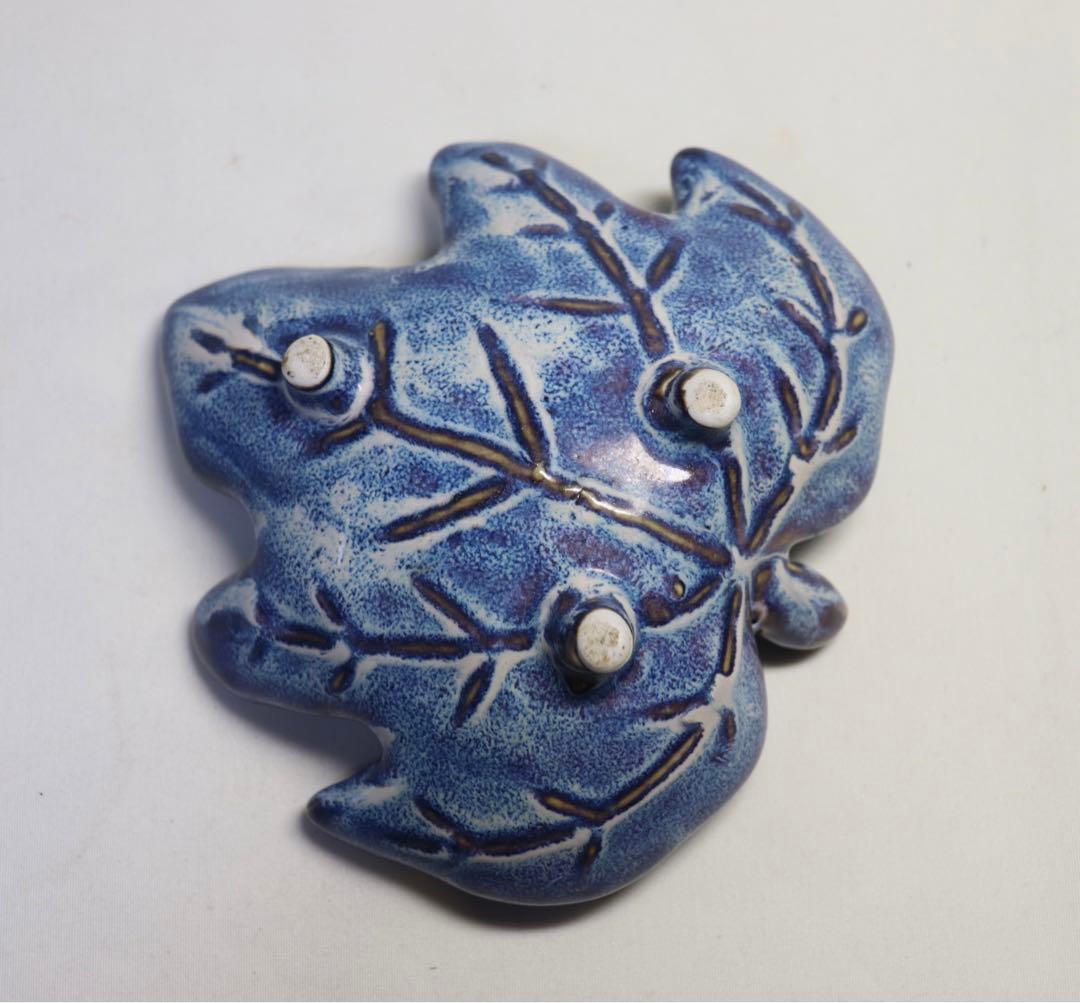 1023　鈞釉葉型皿　木箱入　送料込み1023