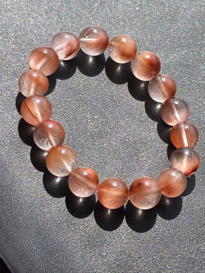 訳あり　11mm　ピンクサゲニティッククォーツ　ブレスレット