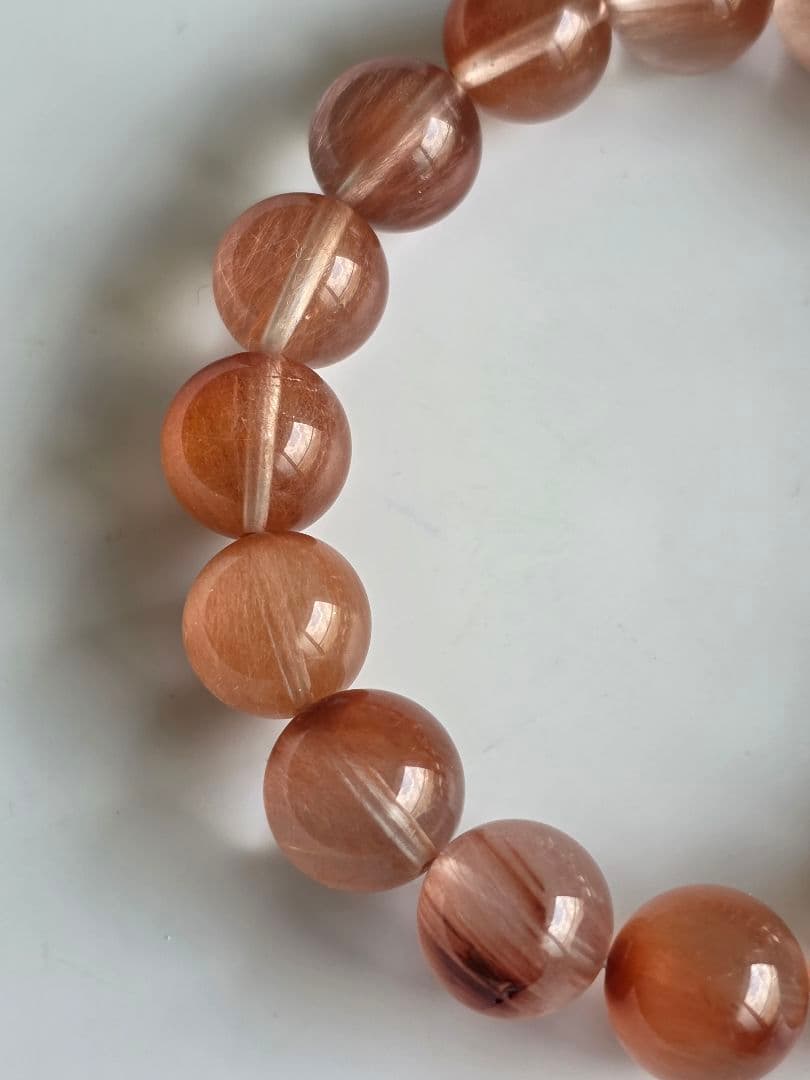 訳あり　11mm　ピンクサゲニティッククォーツ　ブレスレット