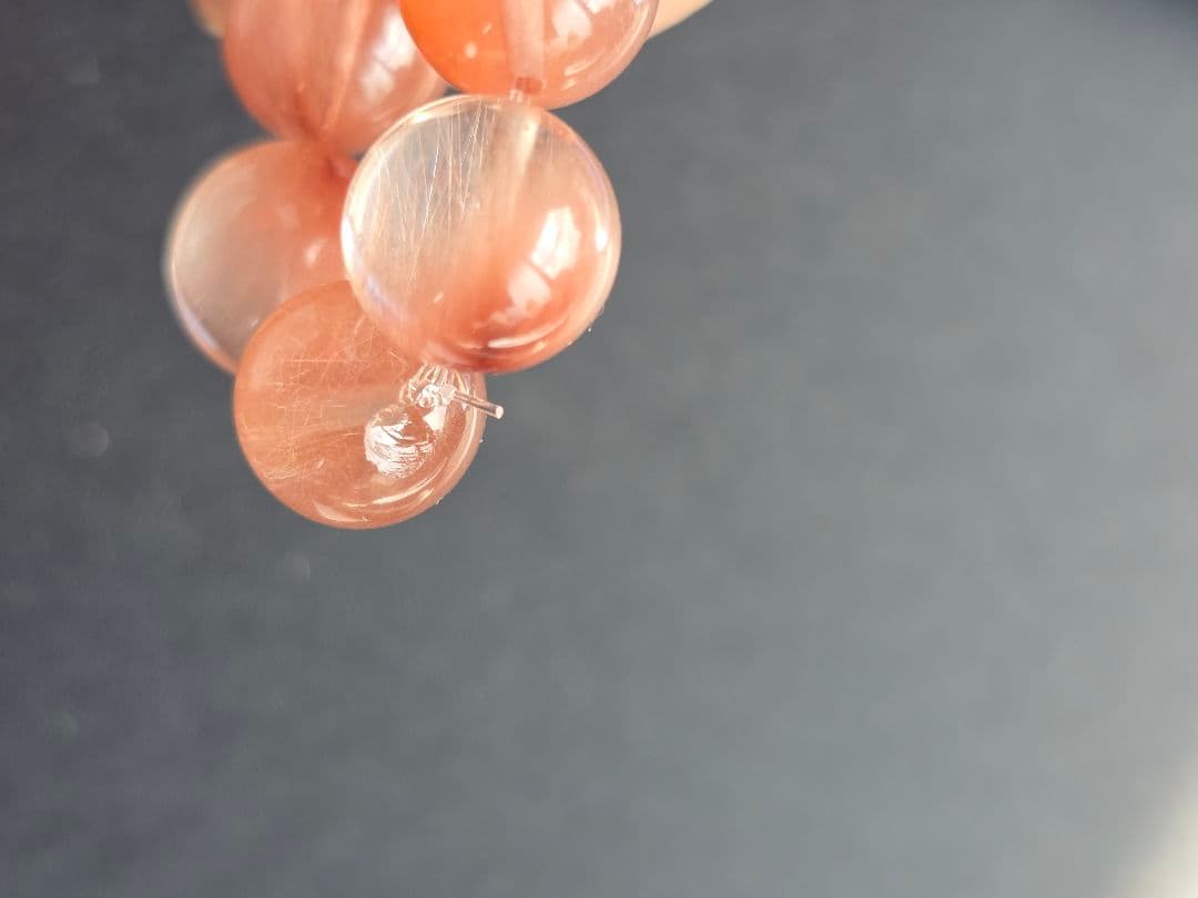 訳あり　11mm　ピンクサゲニティッククォーツ　ブレスレット