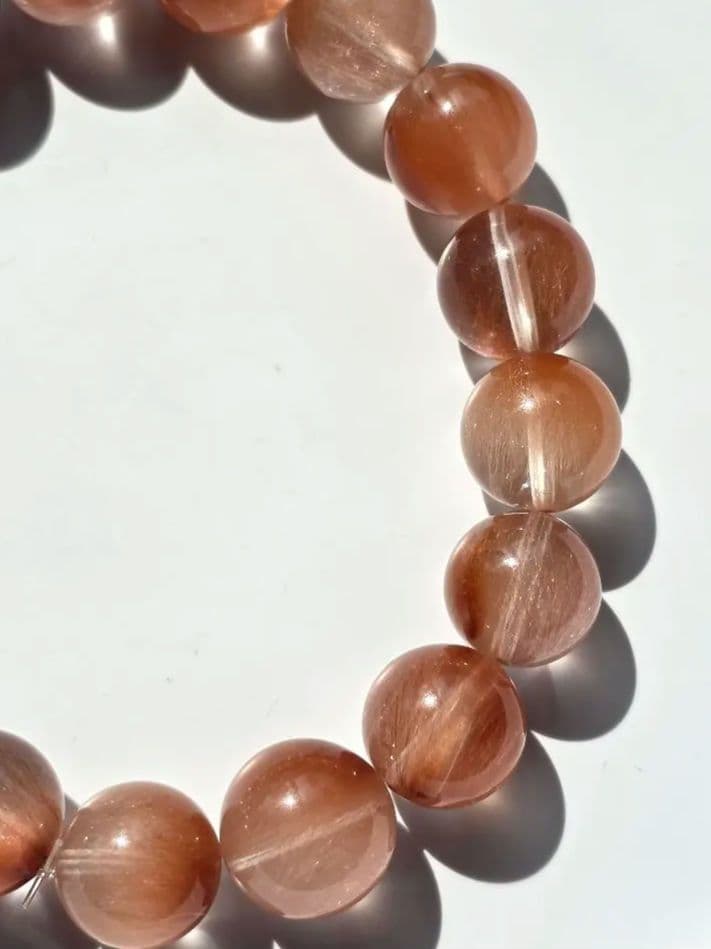 訳あり　11mm　ピンクサゲニティッククォーツ　ブレスレット