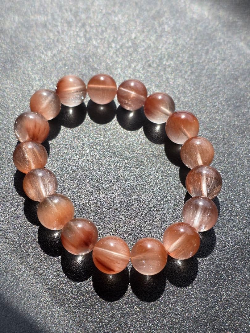 訳あり　11mm　ピンクサゲニティッククォーツ　ブレスレット