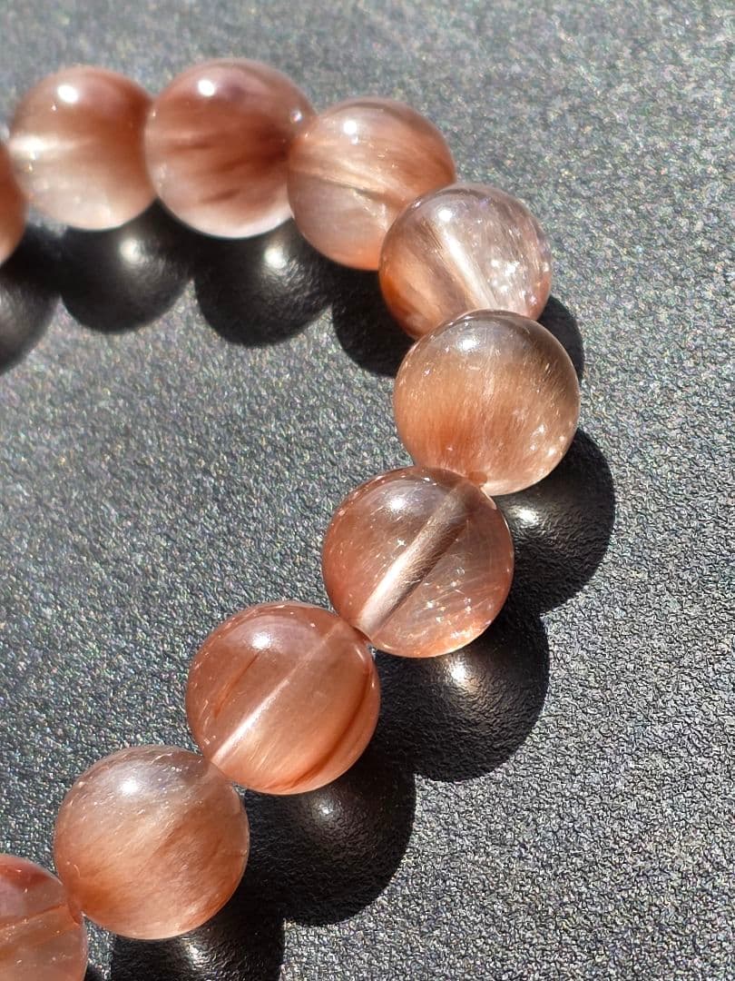 訳あり　11mm　ピンクサゲニティッククォーツ　ブレスレット