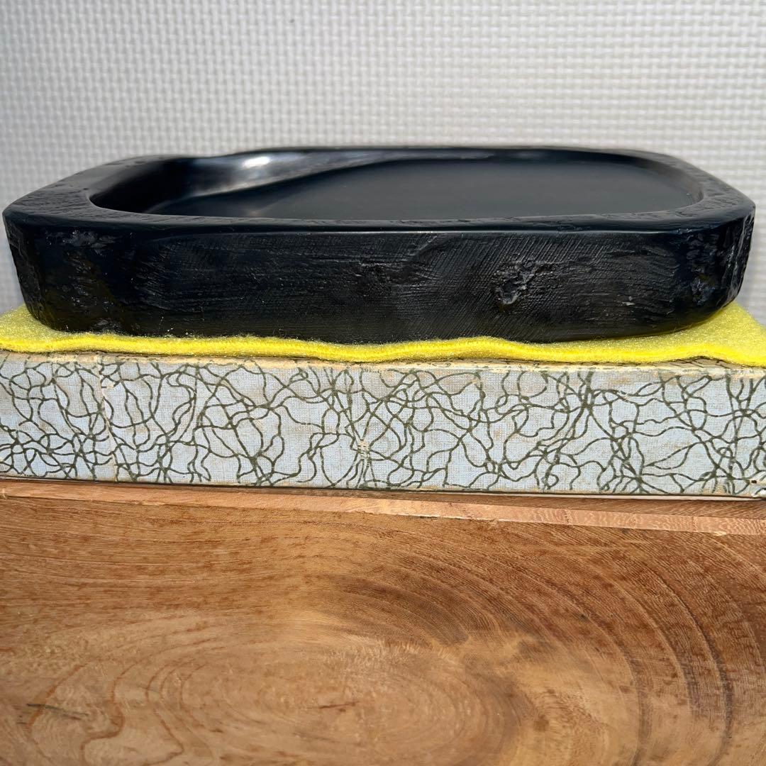 ⭕️雨畑硯　峯硯堂　峯硯　小四六寸　石紋綺麗