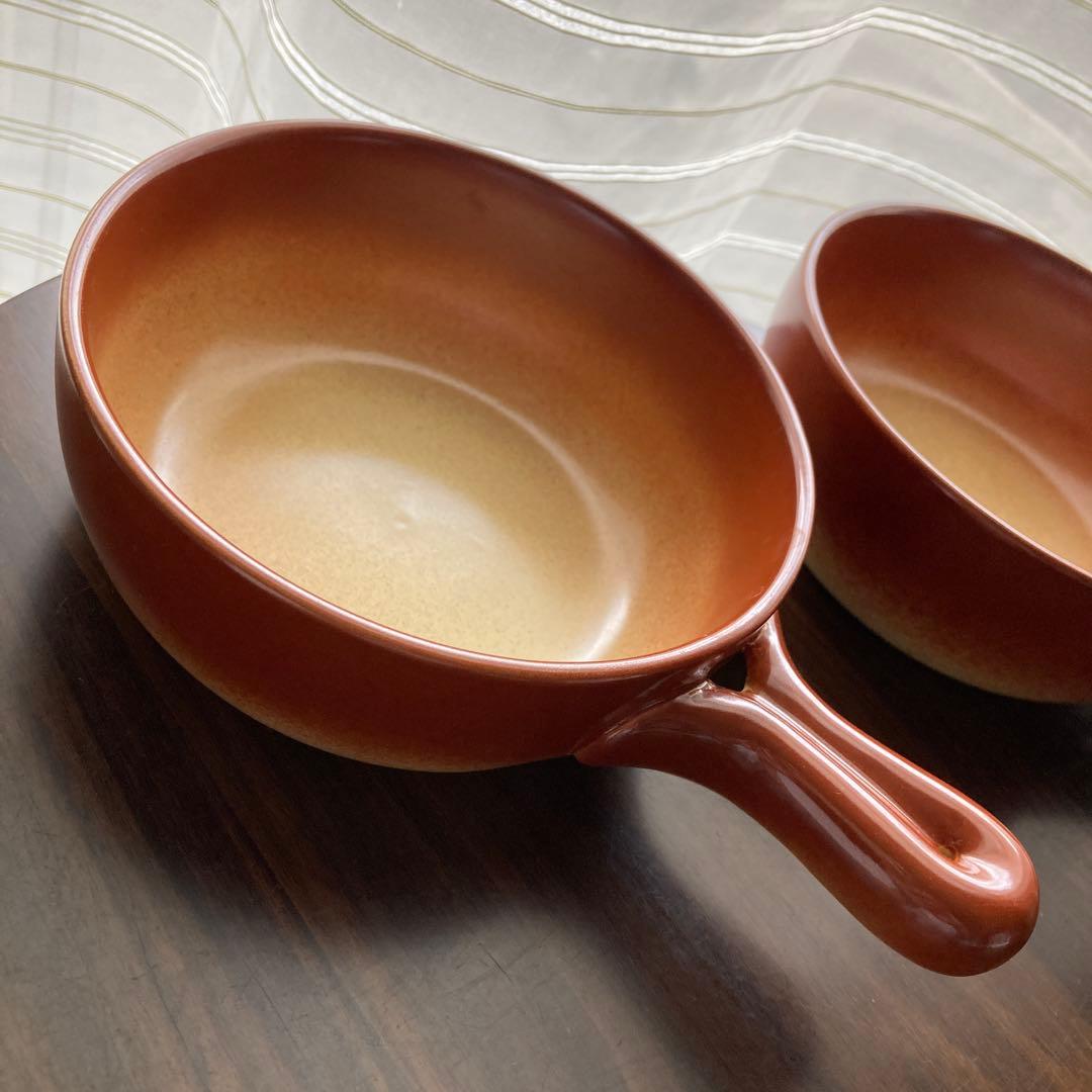 厚手グラタン皿　２枚セット　ブラウン　丈夫 スープ　パスタ　多用途　人気商品