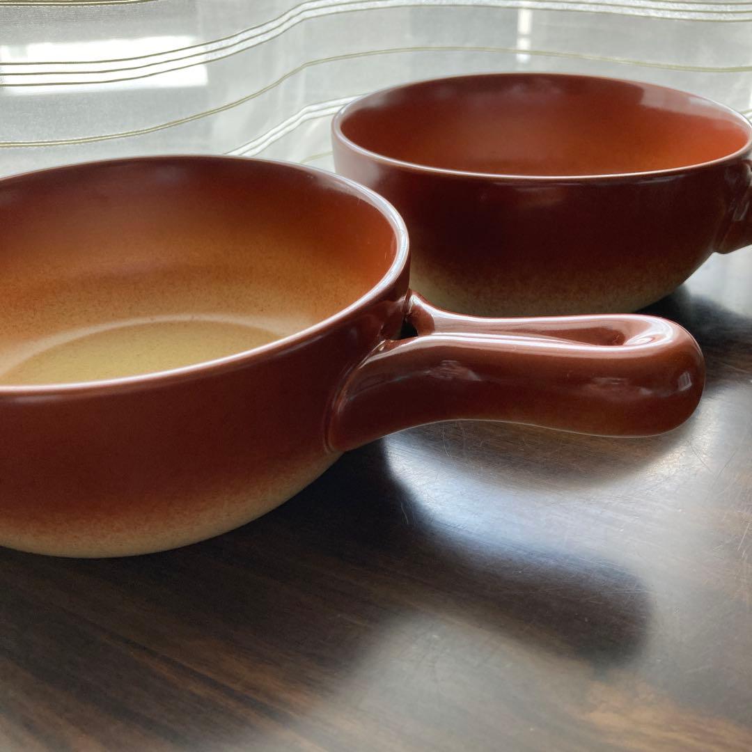 厚手グラタン皿　２枚セット　ブラウン　丈夫 スープ　パスタ　多用途　人気商品