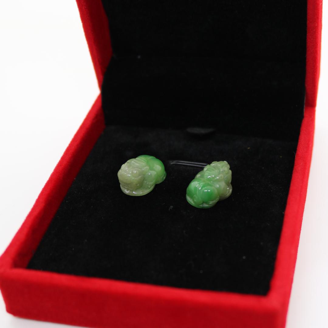 ヒキュウ 貔貅 風水 ミャンマー天然翡翠　ペンダントヘッド　A貨　天然石