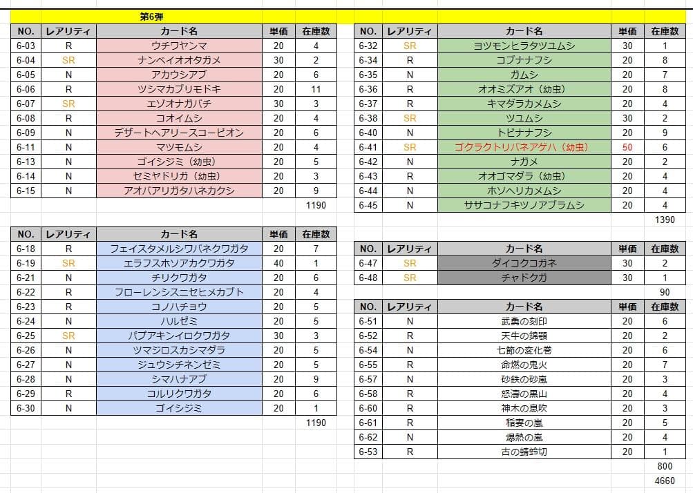 蟲神器 第1弾~7弾 バラ売り
