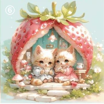 ハンドメイド　オーダー受付ページ　　♡いちごハウス　ねこちゃん　パネル♡