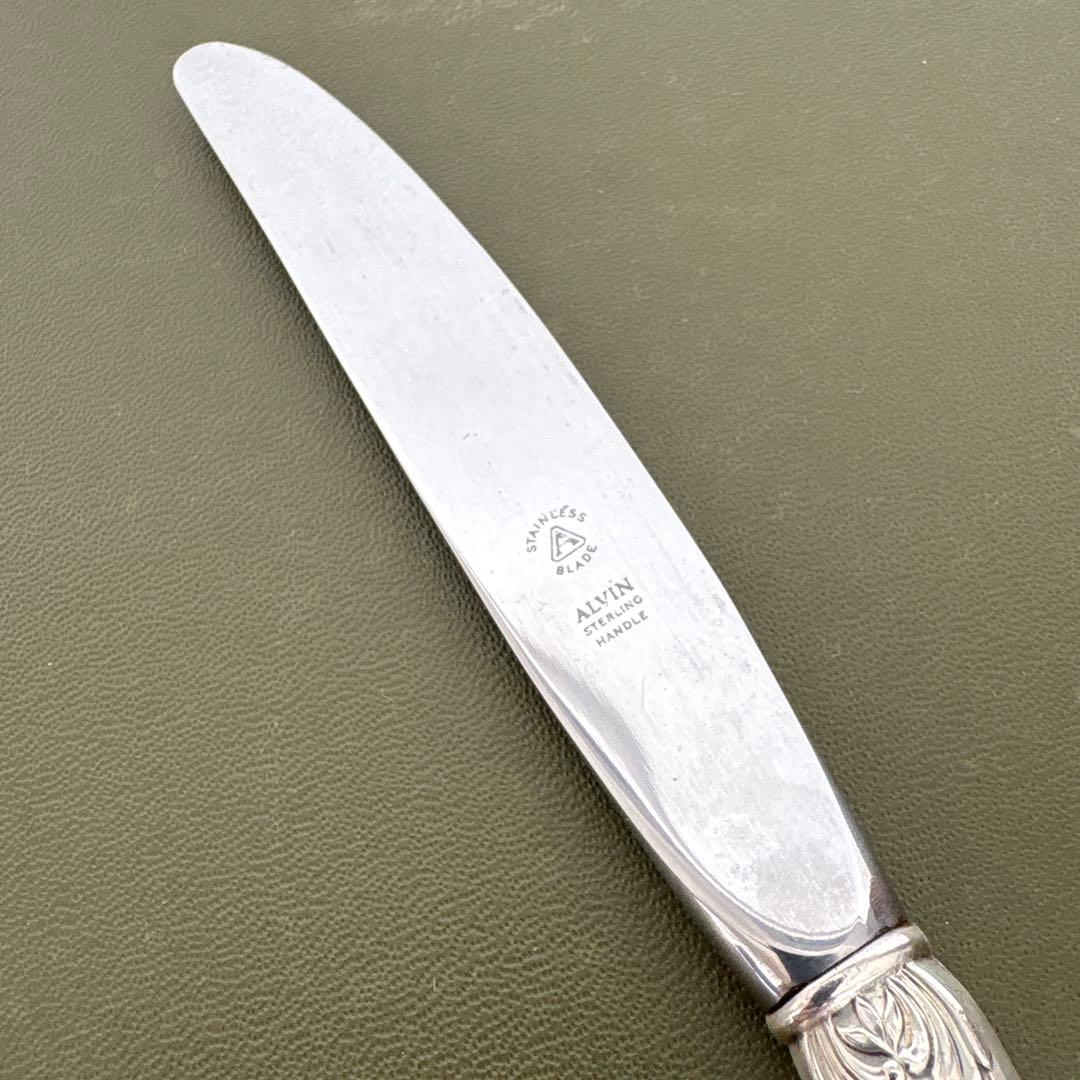 ビンテージ　ALVIN STERLING ナイフ　シルバー　シャトーローズ　純銀
