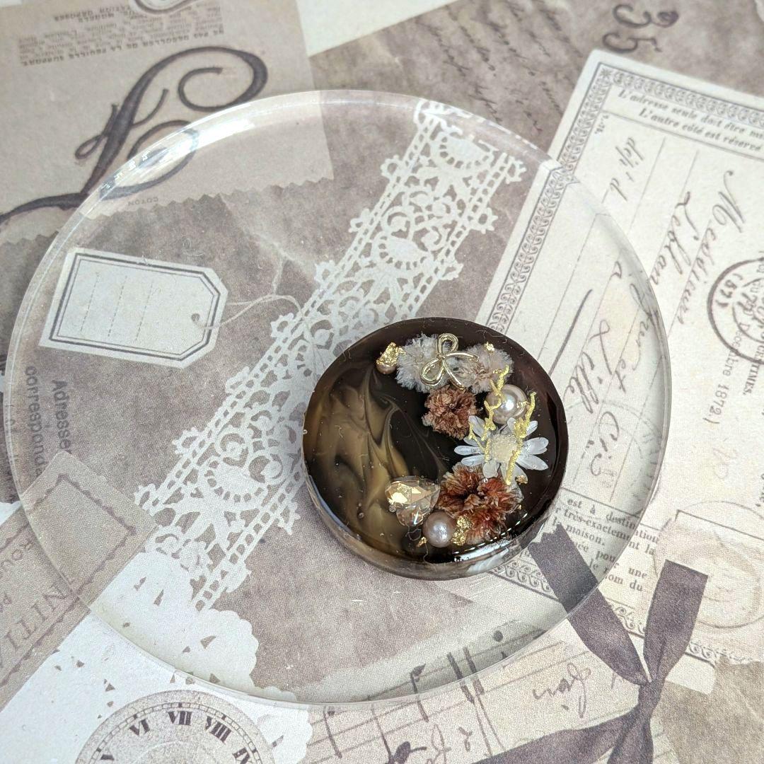 ＃410 キャラメルショコラ✴バレンタイン✴レジンヘアゴムキーホルダーブローチ