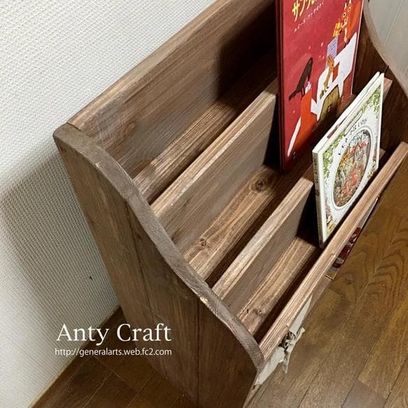 【サイズオーダー可】【引取可能】スリム絵本棚（面出し3段+棚1段）幅49cm