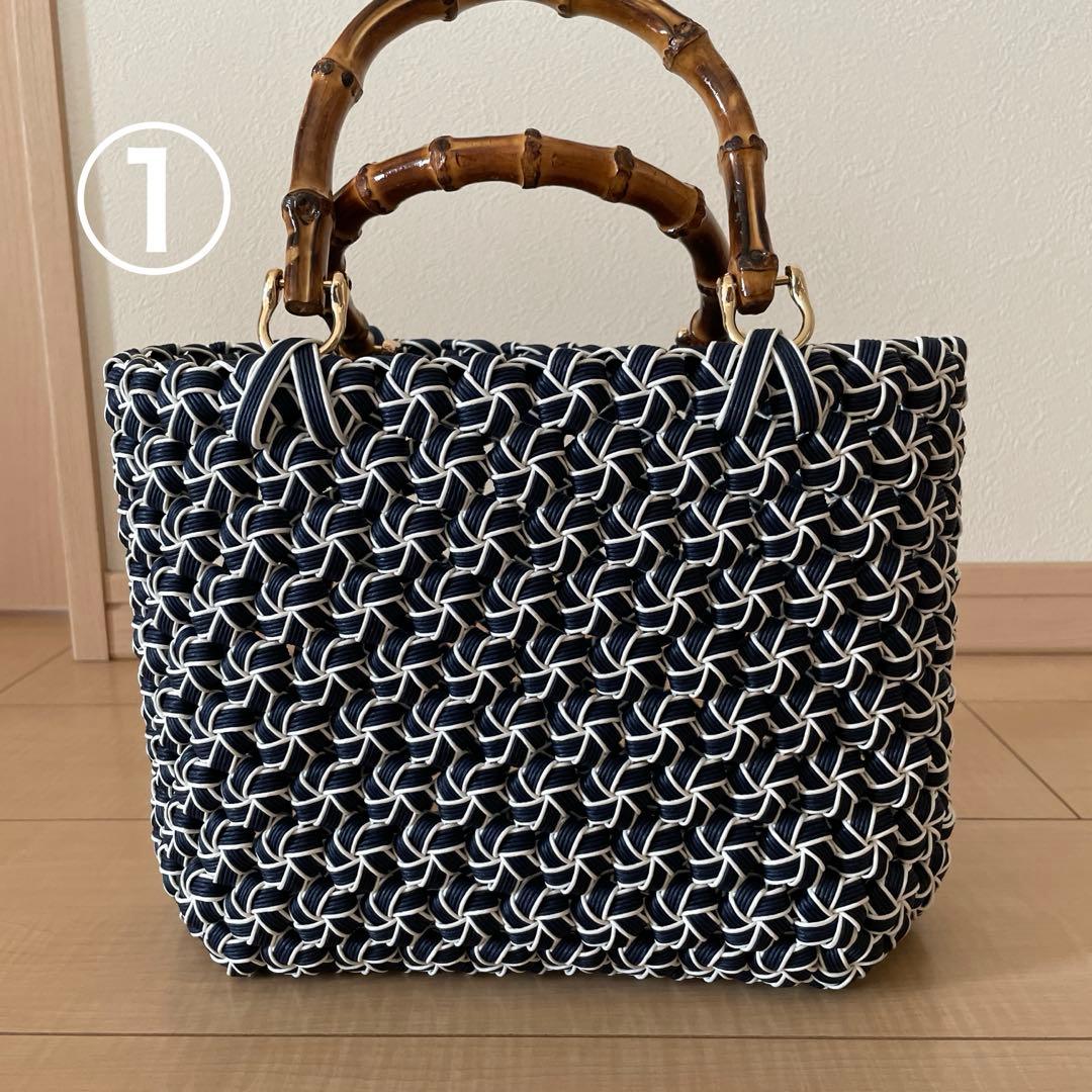 とわ　花結び編みバッグ　2個セット