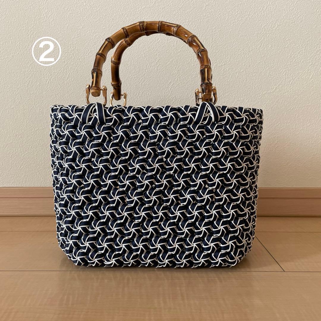 とわ　花結び編みバッグ　2個セット