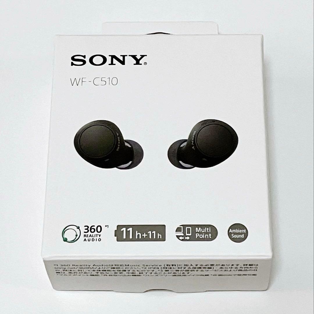 【美品】SONYワイヤレスイヤホン WF-C510 ブラック　イヤホン未使用