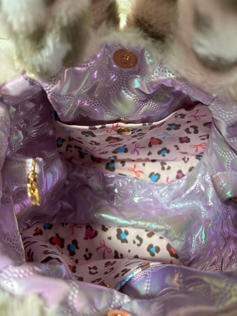 山*ば様 コヤンイサムチョン　ファーバッグ　ヒョウ柄ピンク　ルミちゃん