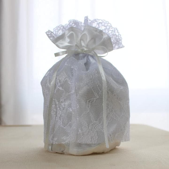 骨壷セット 6寸 白並 骨壷 覆い袋 Mantle（マントル）ホワイト レース