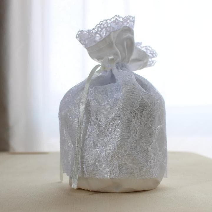 骨壷セット 6寸 白並 骨壷 覆い袋 Mantle（マントル）ホワイト レース