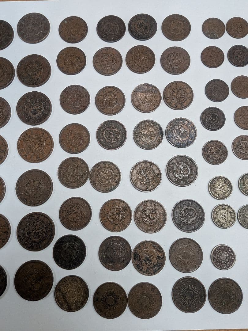 【古銭・特年】明治35年 稲1銭・明治37年 稲5銭・2銭銅貨 800g以上
