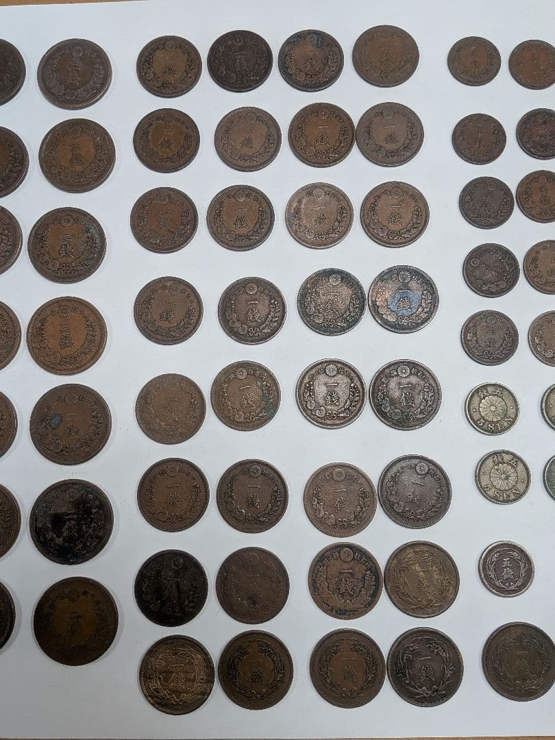 【古銭・特年】明治35年 稲1銭・明治37年 稲5銭・2銭銅貨 800g以上