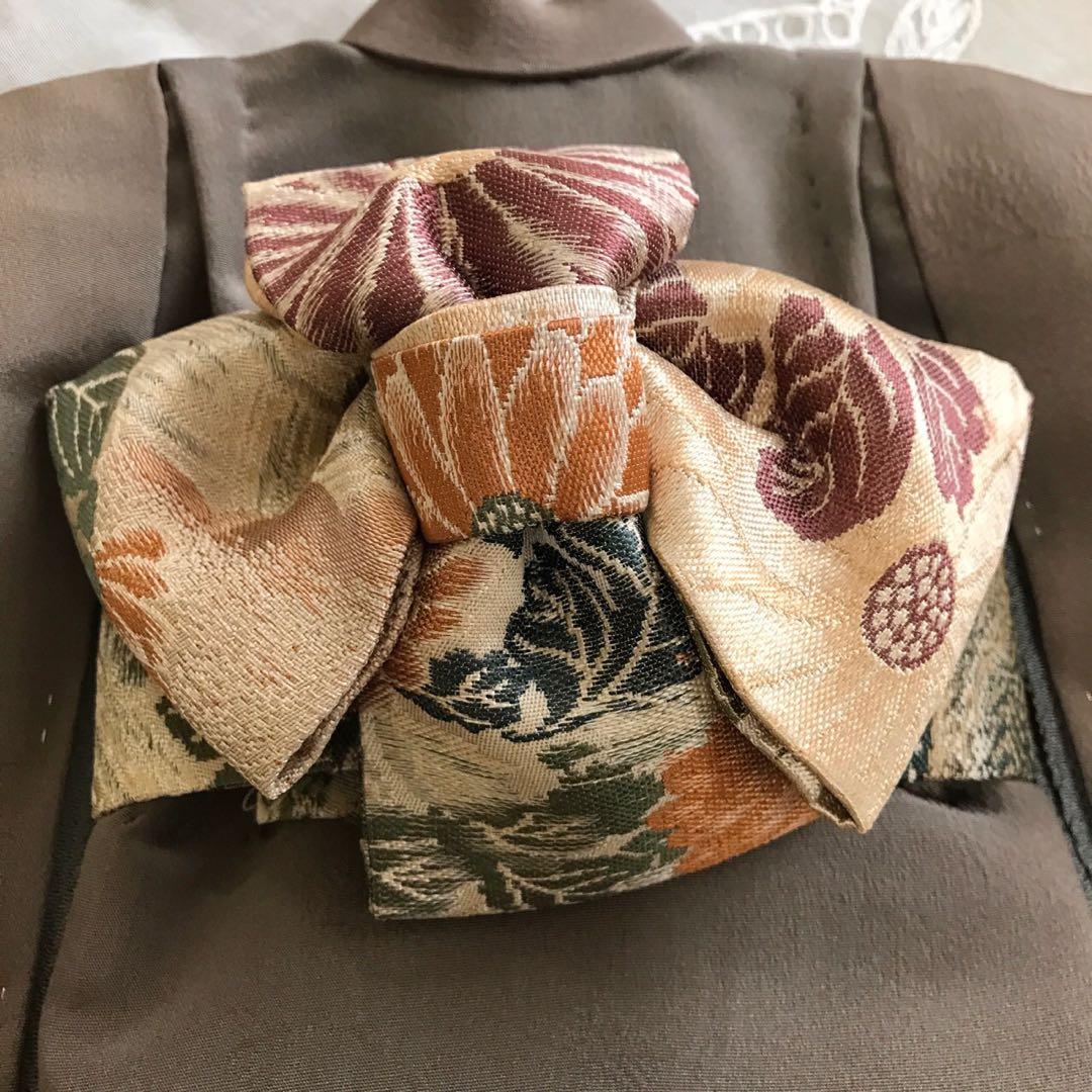 ＊ 市松人形 10号 アンティーク 刺繍 着物 帯 袷 ＊ 大正