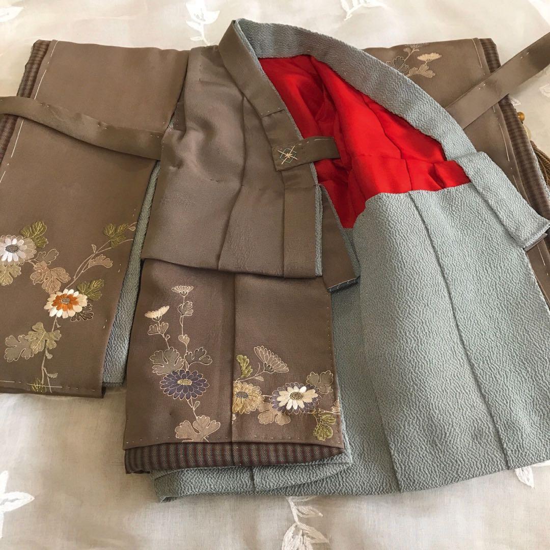 ＊ 市松人形 10号 アンティーク 刺繍 着物 帯 袷 ＊ 大正