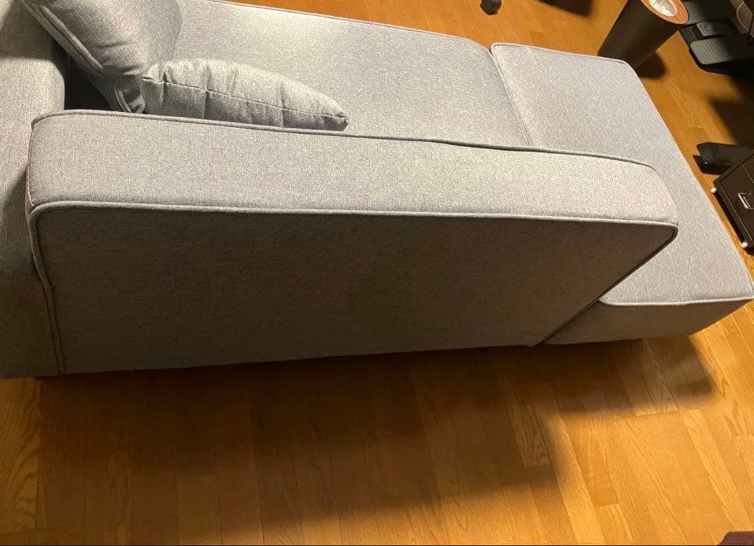 ［山善］ソファ（カウチソファ）2人掛けロボット掃除機が通れる