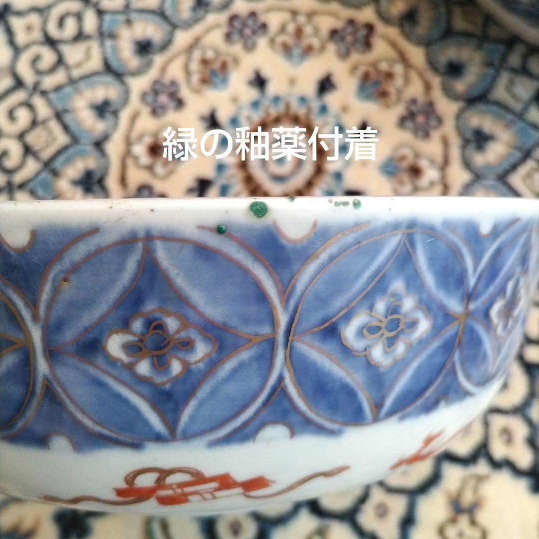 ★ 時代 色絵 三組 鉢 骨董 江戸 アンティーク 雪輪 古伊万里 大聖寺伊万里