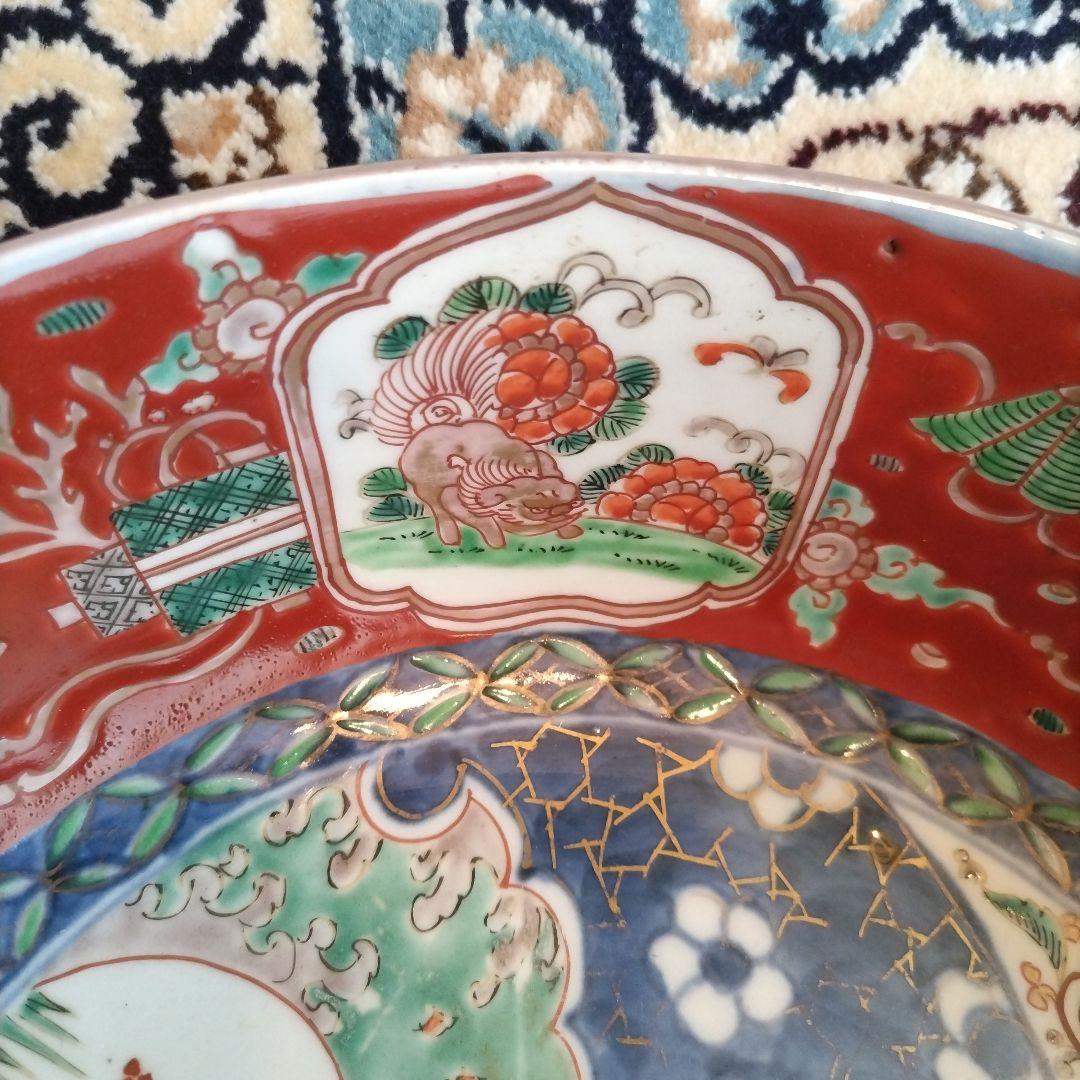 ★ 時代 色絵 三組 鉢 骨董 江戸 アンティーク 雪輪 古伊万里 大聖寺伊万里