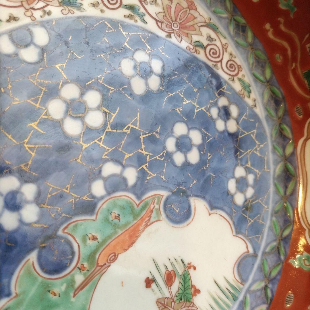 ★ 時代 色絵 三組 鉢 骨董 江戸 アンティーク 雪輪 古伊万里 大聖寺伊万里