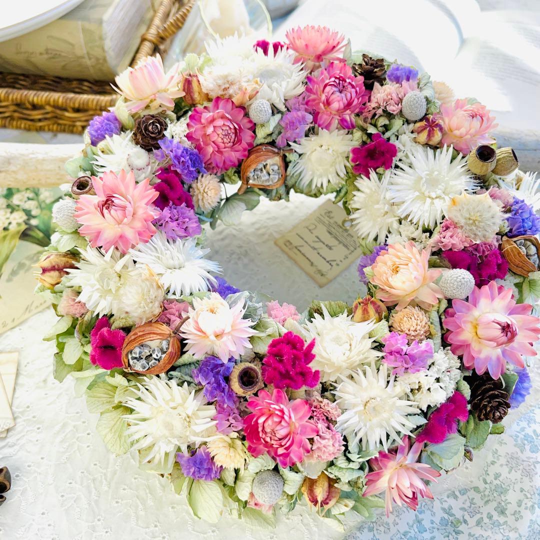 ドライフラワーリース