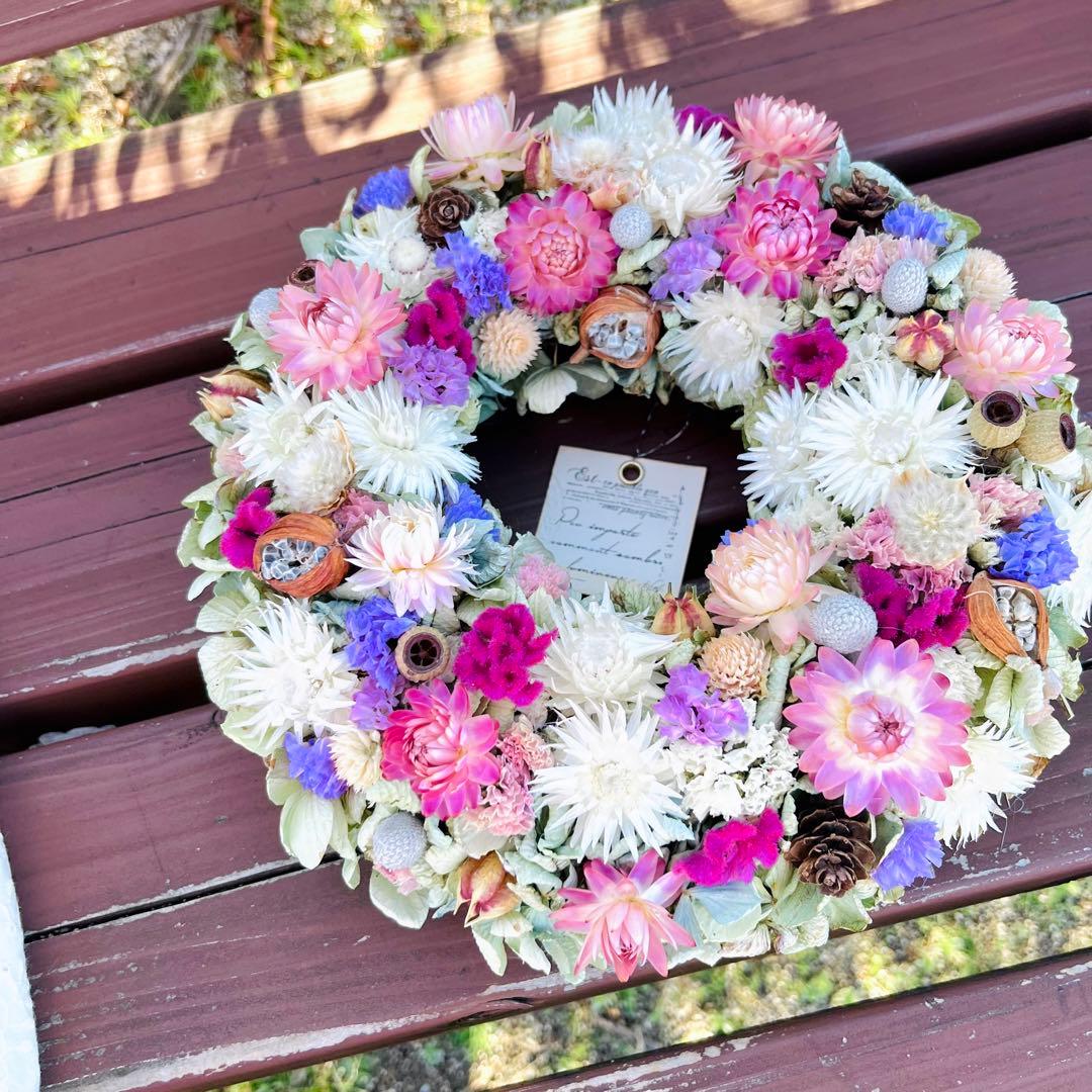 ドライフラワーリース