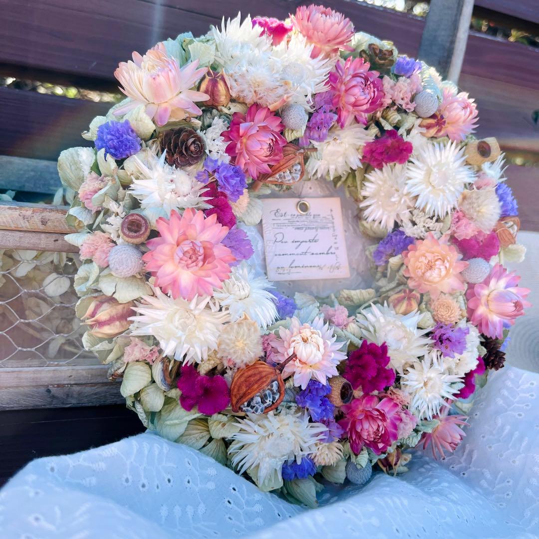 ドライフラワーリース